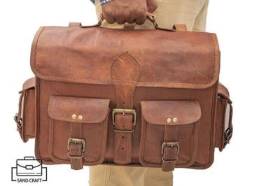 Herren Weich Business Leder Hand Aktentasche Kuriertasche Laptop Umhängetasche - Bild 1 von 4