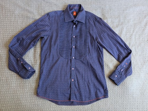 Louis Philippe Shirt Men EUR 42 US 40 Purple Tuxedo Pleat Union Sq Fit Button Up