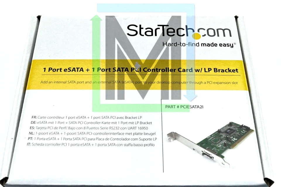PCIESATA2I STARTECH 1 PORT eSATA + 1 PORT SATA PCI CONTROLLER NEW - 3pcs - Image 3 of 4
