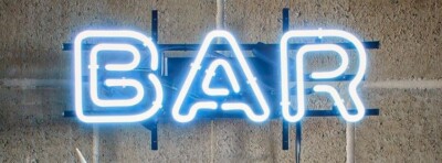 24''x20'' Neon Sign ''BAR'' White Light Lamp Tube Glass Workshop Garage Collection