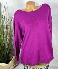 Long Pullover Strick Tunika  Italy Fransen BERRY 38 40 42