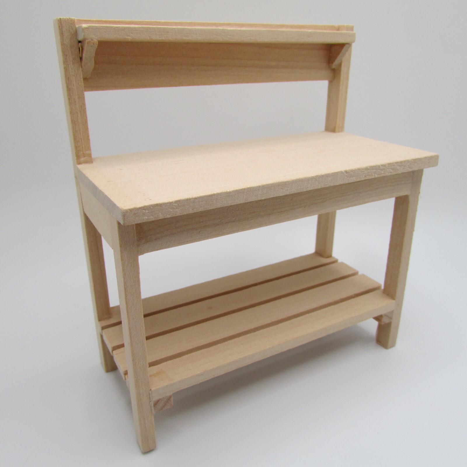 Dollhouse Miniature Unfinished Wood Potters Bench Gardening Table T4599