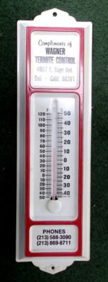 Vintage Wagner Termite Control Service Advertising Thermometer NICE