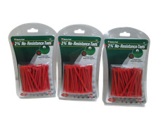 2 3/4" NO RESISTANT 5 PRONG RED GOLF TEES JEF WORLD OF GOLF - 3 PACKAGES