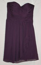 Strapless, short plum dress from David's Bridal, size 8