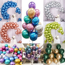 10-100Pcs BALLOONS Helium Latex CHROME Birthday Party BALLONS Wedding BALONS UK