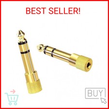 VCE 6.35mm 1/4 inch Male to 3.5mm 1/8 inch Female Stereo Audio Jack Adapter