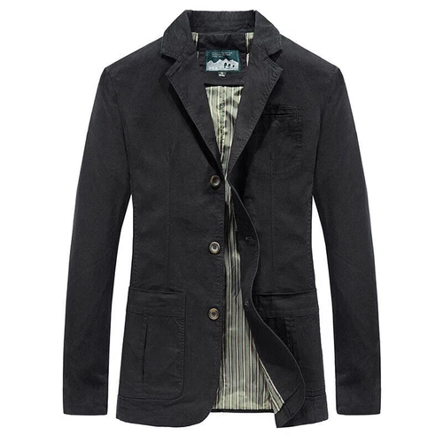 Herren Freizeit Blazer Langarm Jacke Gewaschen Baumwolle Blazer Anzüge Mantel XS-XXL - Bild 12 von 28