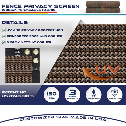 4' 6' 8' Tall Privacy Fence Screen Windscreen Home Pool Yard Garden Shade Cover - Picture 24 of 72