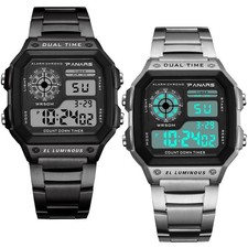 Luxury Military Men Watch Waterproof Luminous Date Chronograph Stainless Steel