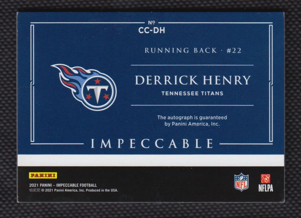2021 Panini Impeccable Canvas Creations Silver Derrick Henry Auto 01/10 #CC-DH - Image 2 of 2
