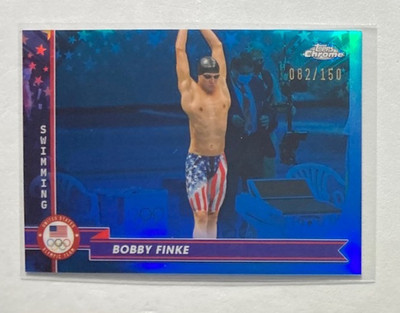 2024 Topps U.S. Olympic & Paralympic Tm and Hopefuls Bobby Finke #175 Blue/150