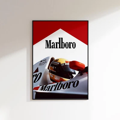 F1 Marlboro Poster, Marlboro F1, Ayrton Senna Poster, Senna Poster, F1 Poster