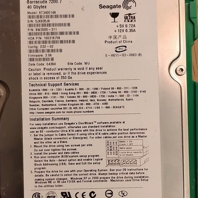 Seagate Barracuda 7200.7 40GB 3.5'' Ultra ATA 7200RPM 2MB Cache HDD ST340014A