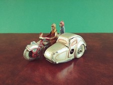 1930er Saalheimer & Strauss Beiwagen Motorrad Blechspielzeug