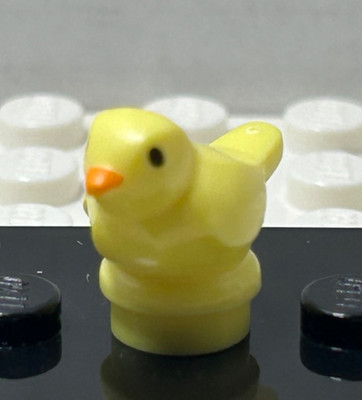 Lego Yellow Bird Small, Black Eyes, Bright Light Orange Beak Pattern 41835pb02