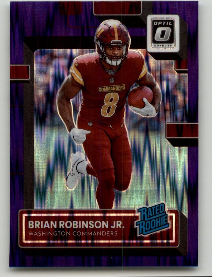 2022 Donruss Optic Brian Robinson Jr. Purple Shock Rookie #227 RC Commanders