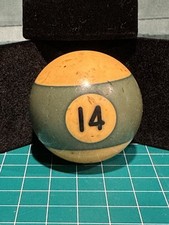 USED Vintage Pool Ball Billiard 14 replacement Blue Ivory Stripe Fourteen