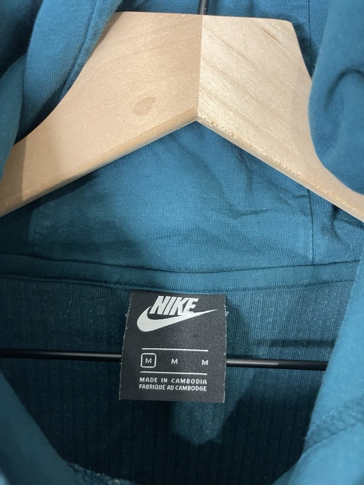 Sudadera con Capucha Nike Para Mujer Mediana Azul Centro Swoosh Pana Terciopelo Sudadera Foto 4 de 4