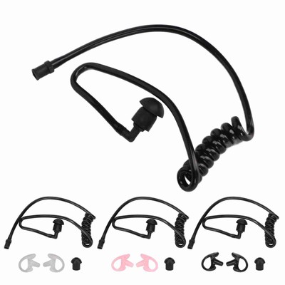 Earpiece Acoustic Tube Coiled Replacement 2 Way Radio Headset Mic Tube With Fit