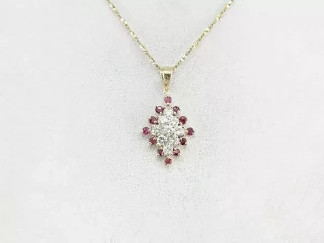 2.00Ct Round Cut Lab-Created Diamond Ruby Chain Pendant 14K Yellow Gold Finish - Image 4 of 4