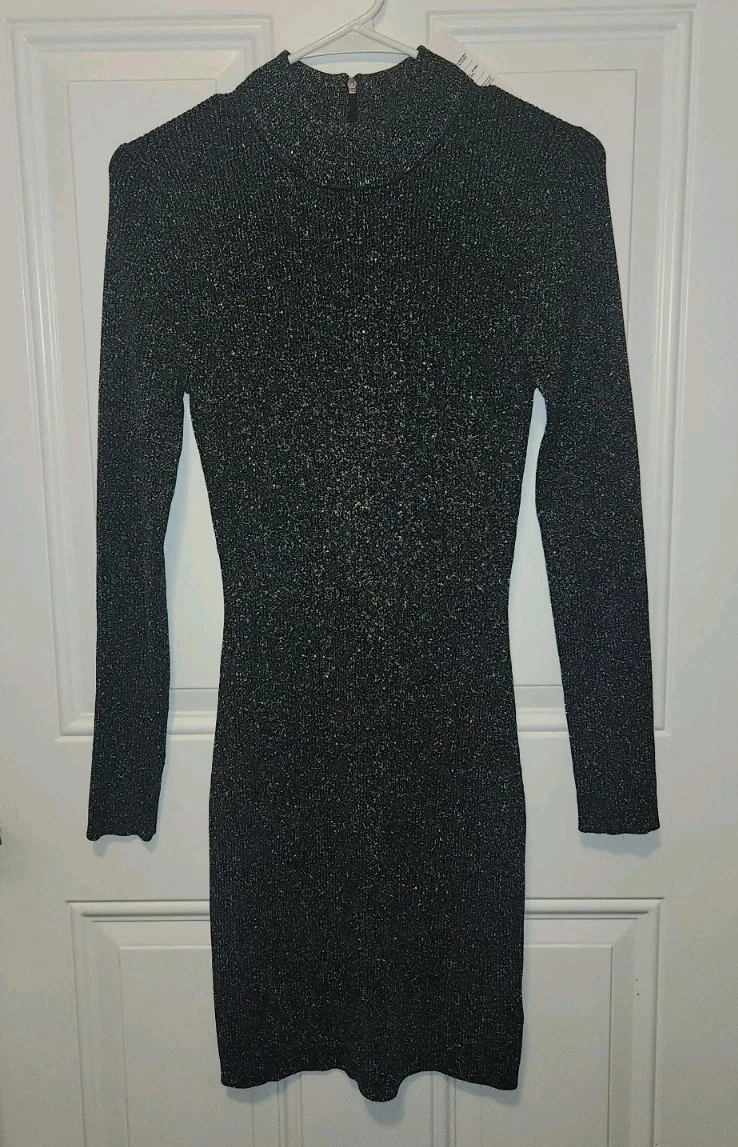 Abito donna Michael Kors manica lunga medio M fantasia scintillante nuovo con etichetta
