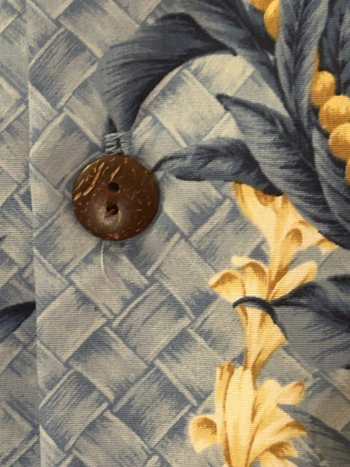 Camisa De Colección Años 60 Real Hawaiana Azul Tropical Aloha Floral Disco Manga Corta XL Foto 4 de 4