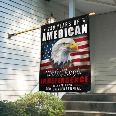 America 250th Anniversary Garden Flag, We The People Eagle Double-sided Flag