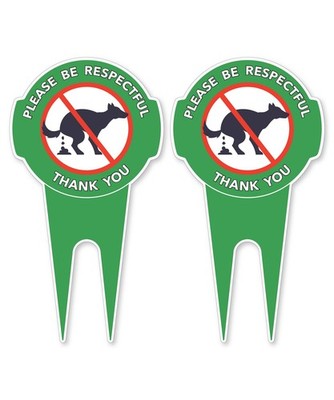 No Dog Poop Signs for Yard, 12'' x 6.5'', 2 Pack, Aluminum, Dog Poop Signs for...