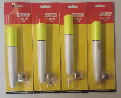 4 x Tronixpro Large Sea Pike Fishing Complete Sliding Float Kits 35g 17cm