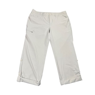 Eddie Bauer Convertible Roll Tab Pants Womens 12 Khaki Gorpcore Hiking Outdoor