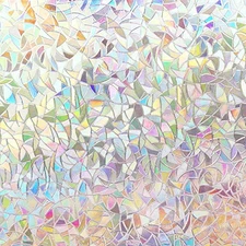  Privacy Film Static Clings Vinyl 3D Decals Stickers 35.4" x 78.7" Multicolor