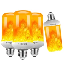 【Upgraded】 LED Flame Light Bulbs, 4 Modes Flickering Light Bulbs with Upside ...