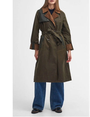 Barbour Brackley Waxed Cotton Trench Coat MSRP$680 British Chic | eBay