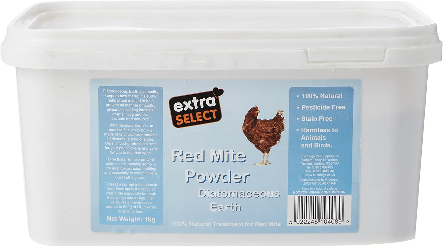 Red Mite Powder Bucket, 1 Kg