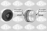 Sasic 2150028 Keilrippenriemenscheibe Kurbelwelle FüR CitroëN Fiat Ford Peugeot