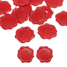 Wax Seal Stickers 12 Pcs Embossed Self Adhesive for You Sticker, Red