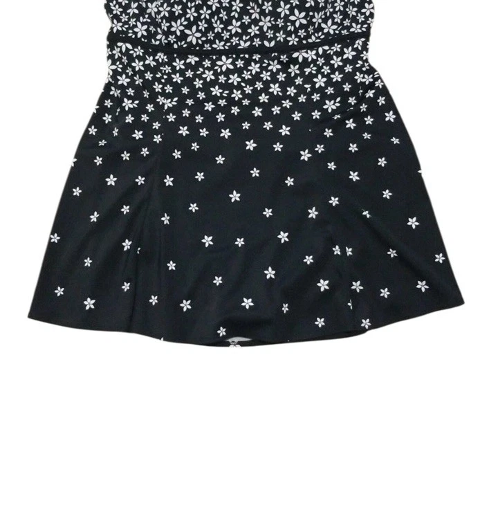 Croft & Barrow skirted swimdress swimsuit black white sz 16 SLIMMING flawless - Image 3 of 4