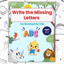 Printable Missing Letters Worksheets  Alphabet  Spelling Practice for Kids