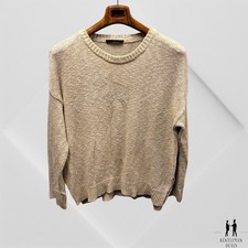 Jenni Kayne Linen Cotton Oversized Crewneck Cocoon Sweater M Cozy Knit 26x27