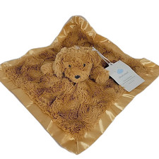 Cloud Island Brown Puppy Dog Security Blanket Baby Lovey Satin Trim Plush Swirl