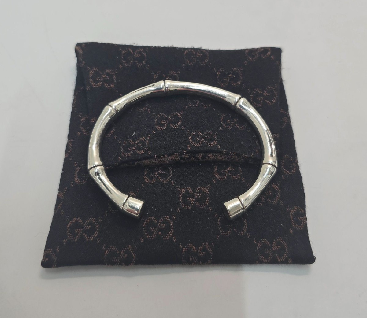 Gucci Bamboo SV925 Bracelet 17cm Jewelry Silver Bangle Used | eBay