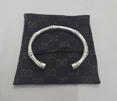 Gucci Bamboo SV925 Bracelet 17cm Jewelry Silver Bangle Used | eBay