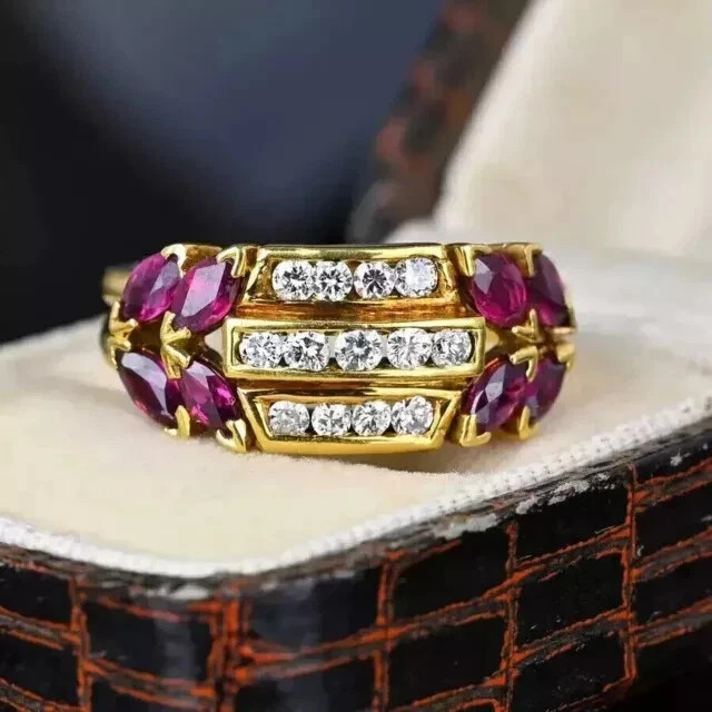 3Ct Round Cut Lab-Created Ruby Womens Wedding Rin… - image 2