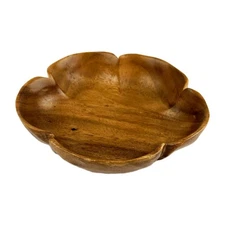 Vintage Monkeypod Wooden Pea Pod/Nut/Candy Bowl - Made in Hawaii 6.5"