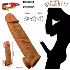 Big Male Cock-Girth-Enlarger-Enhancer-Penis-Extension-Extender-Sheath-Sleeve US