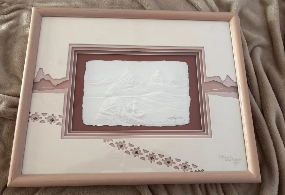 JOHN RUNNING - “Distant Mesa” - 1992 - Obra de arte enmarcada en 3D 20” X 17” - ¡RARA! Foto 2 de 4