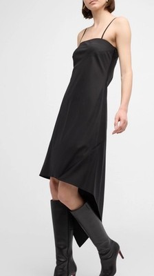 Helmut Lang Asymmetric Hem Wool Midi Dress,sz 12, New,new,with detachable  Straps | eBay