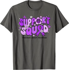 Groovy Support Squad Pancreatic Cancer Awareness Gift Unisex T-Shirt