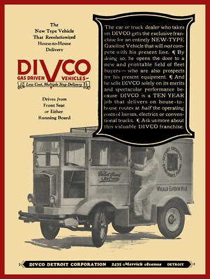 1928 DIVCO Trucks - Detroit Creamery New Metal Sign: LARGE SIZE 12 X 16
